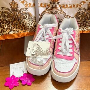 Barbie Pink and White Floral Sneakers